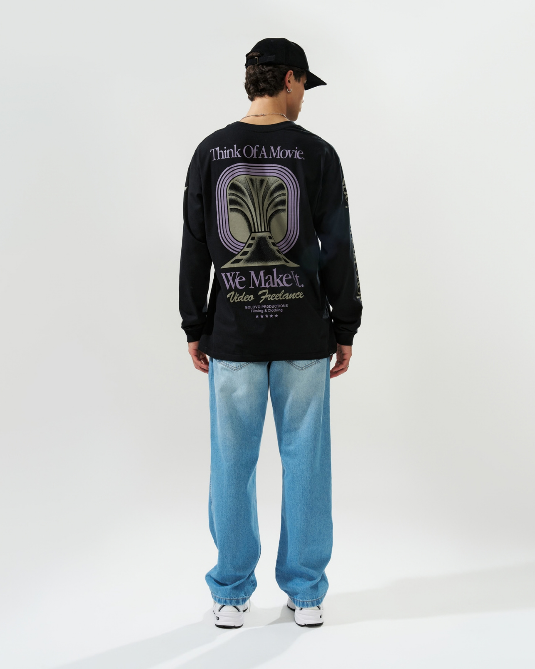 Camiseta Manga Longa Video Freelance Preta