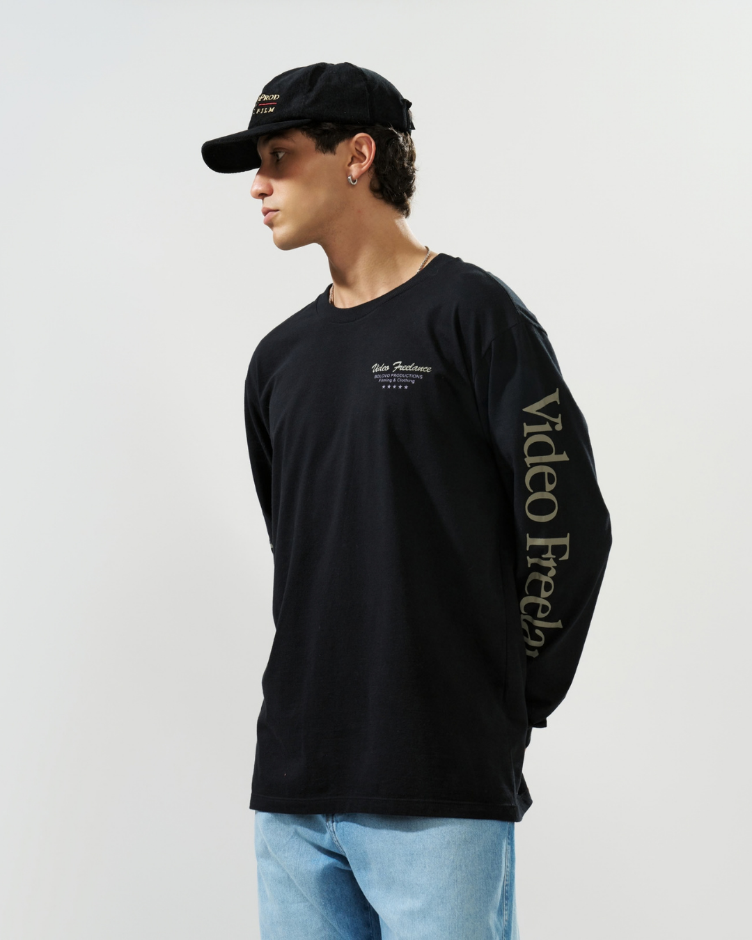 Camiseta Manga Longa Video Freelance Preta