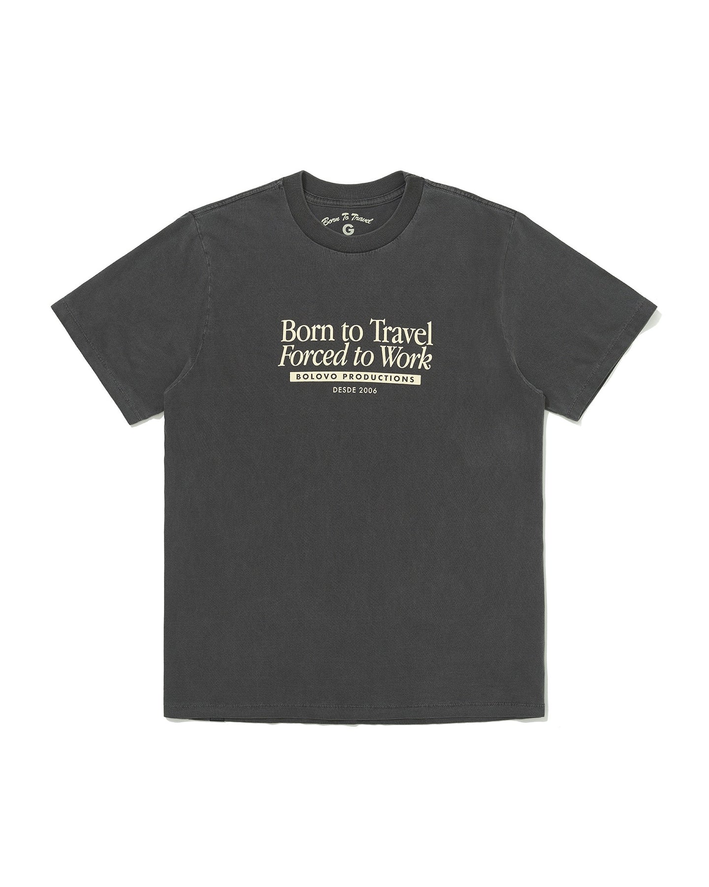 Camiseta Born to Travel Forced To Work Preta