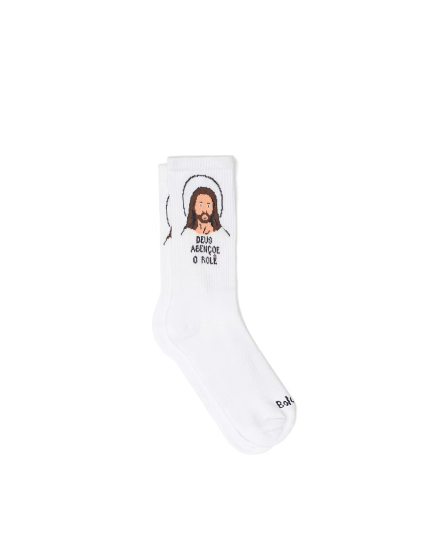 Meia Deus Abençoe o Rolê Branca