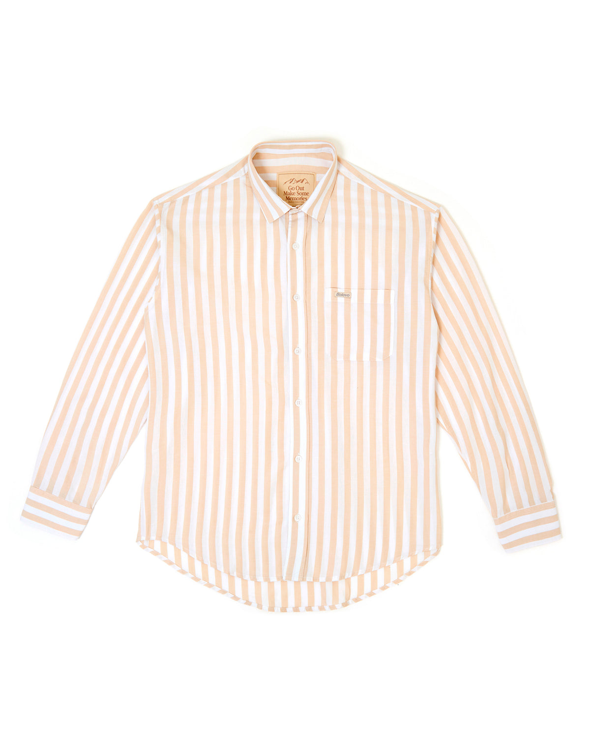 Camisa Manga Longa Overshirt Listrada Bege