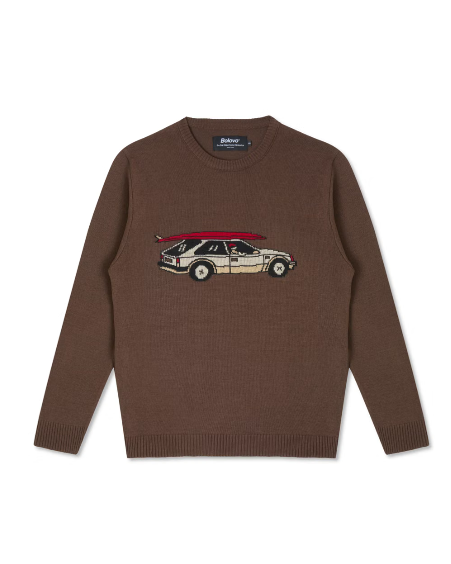 Crewneck Tricot Memory Machine Marrom
