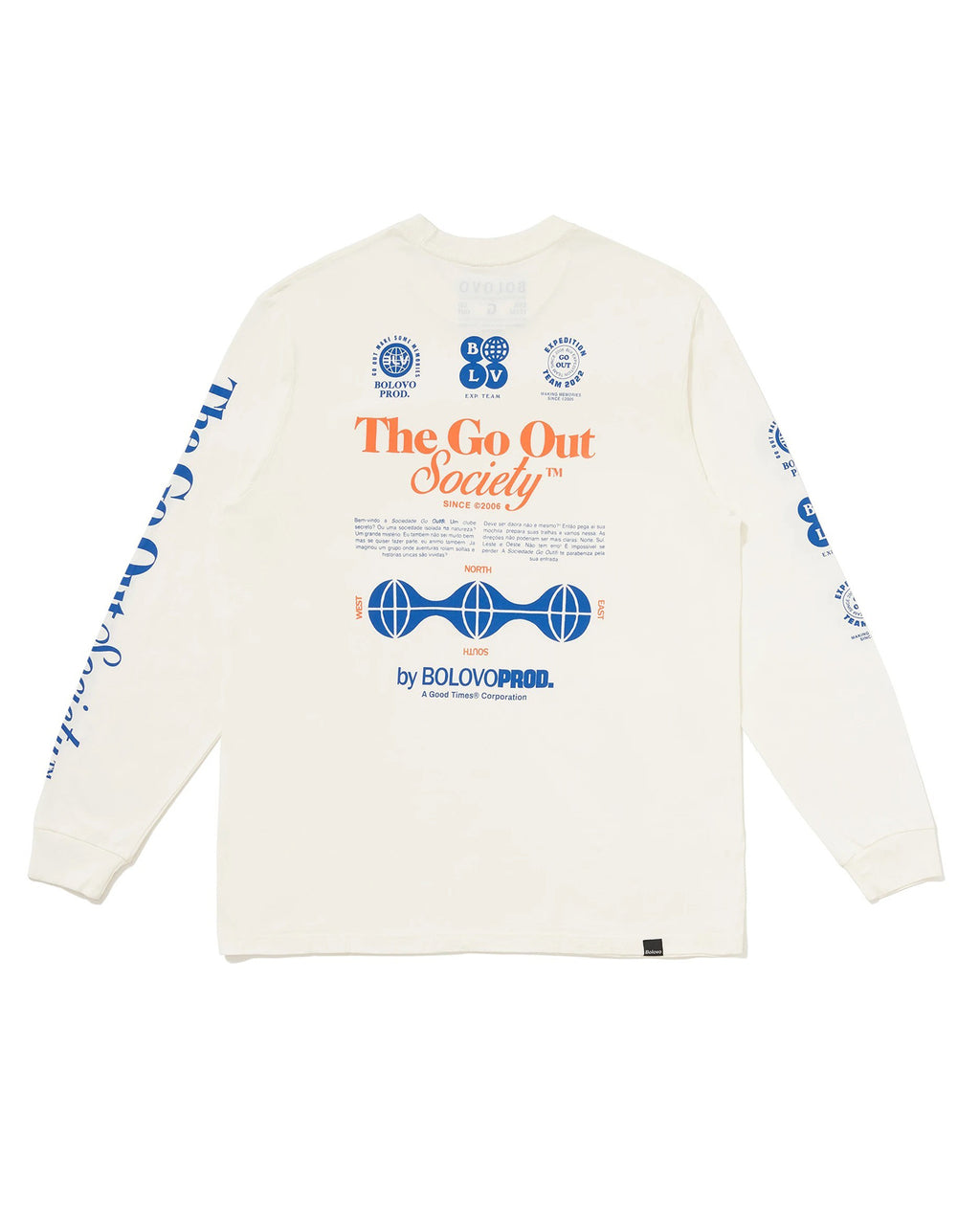 Camiseta Manga Longa Go Out Society Off White
