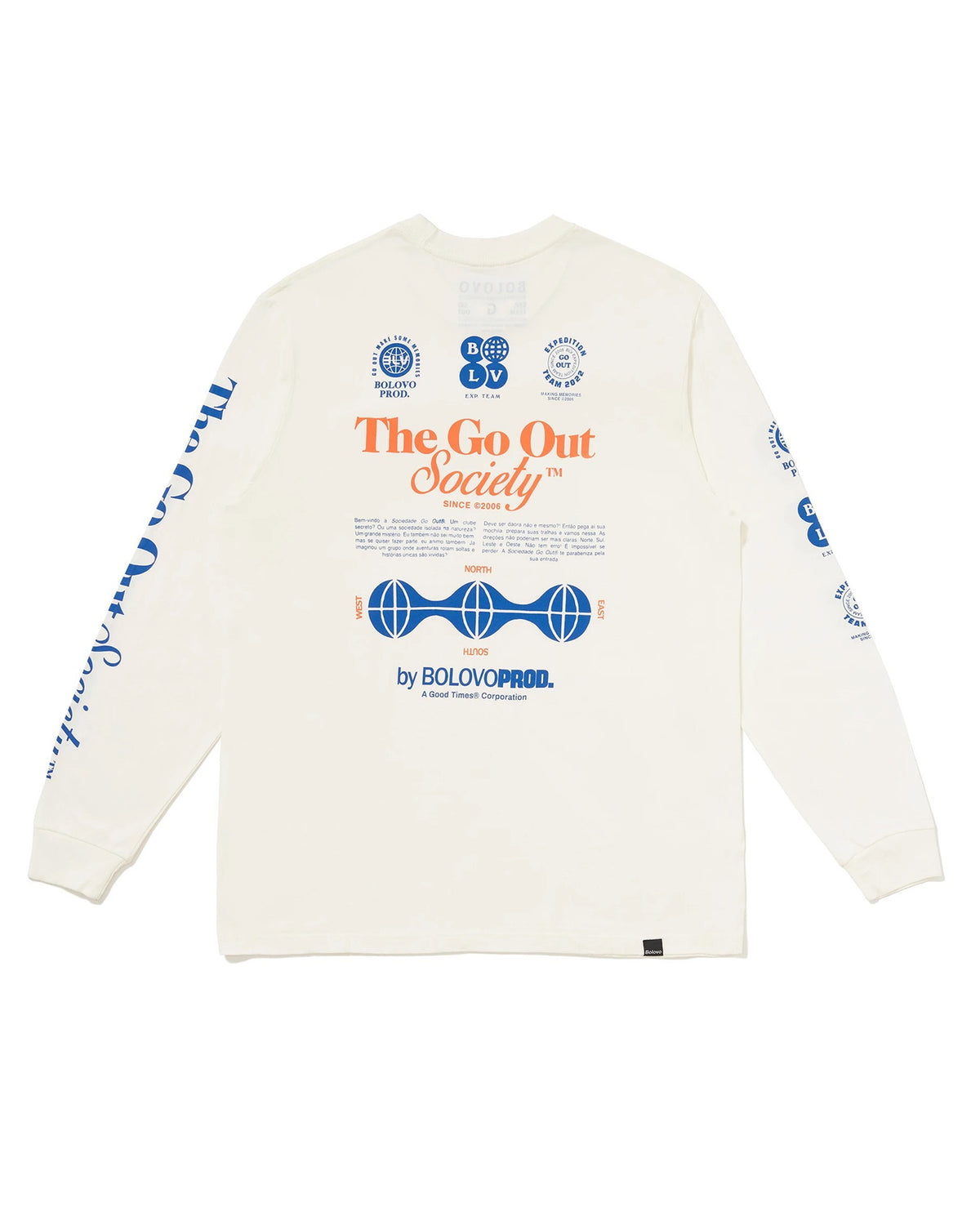 Camiseta Manga Longa Go Out Society Off White