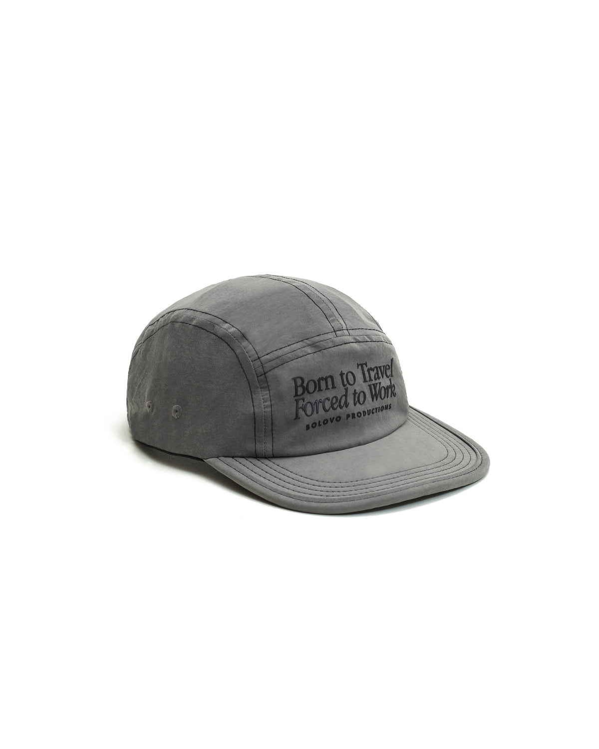 Boné 5 Panel Born To Travel Cinza