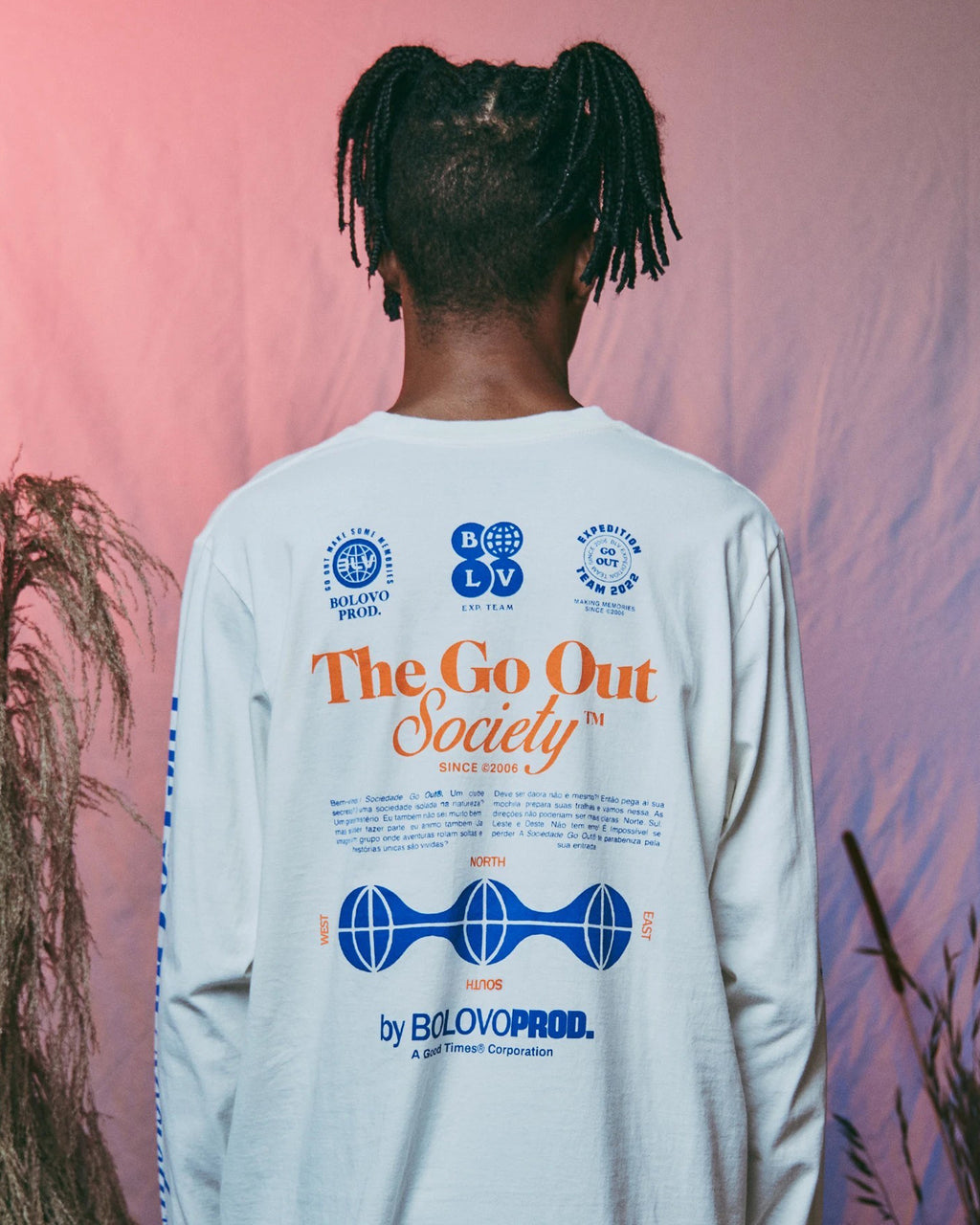 Camiseta Manga Longa Go Out Society Off White
