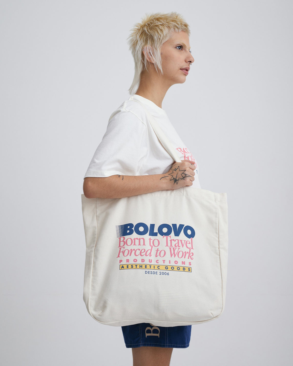 Bolsa Born To Travel Off White