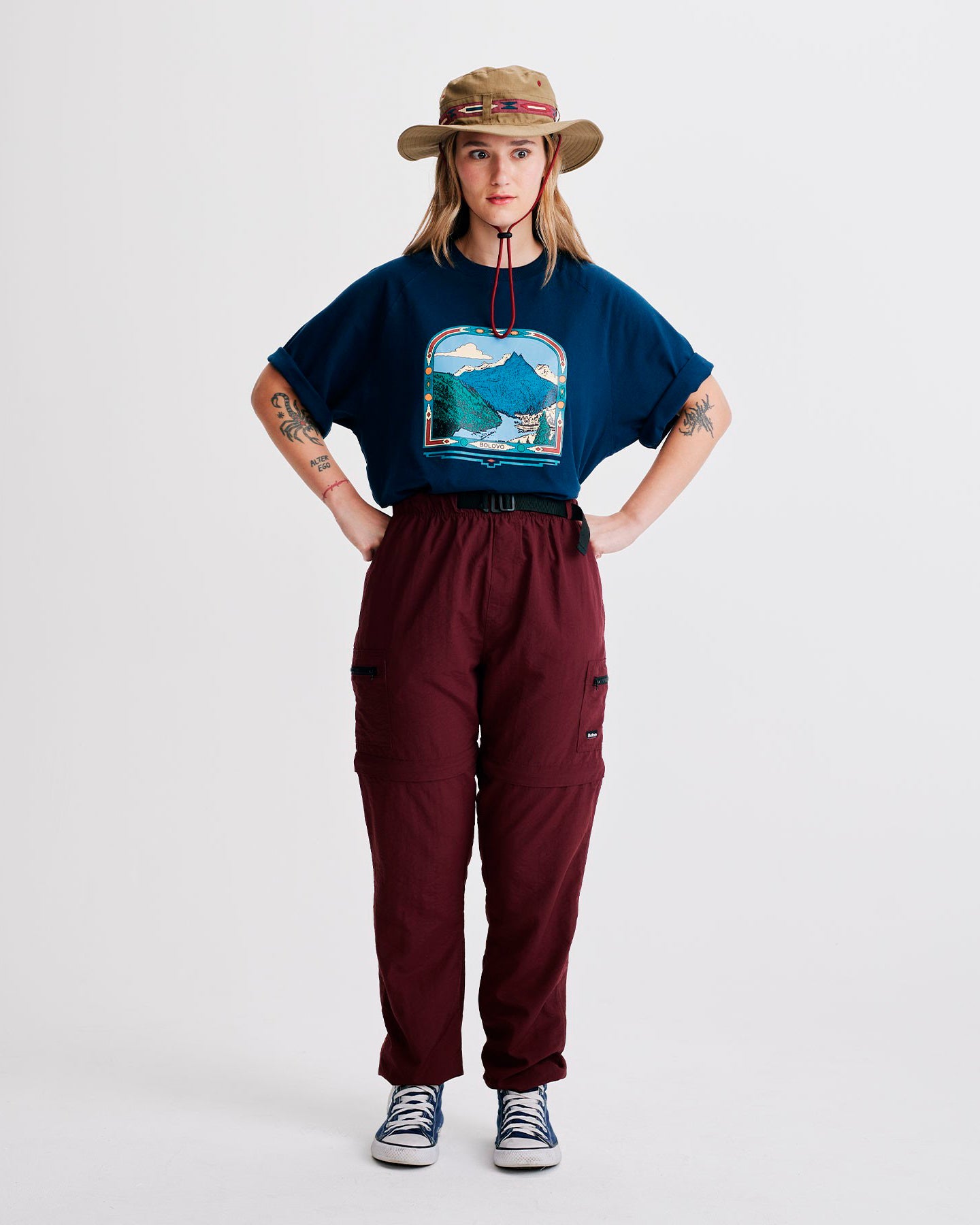 Calça Que Vira Shorts Vermelho