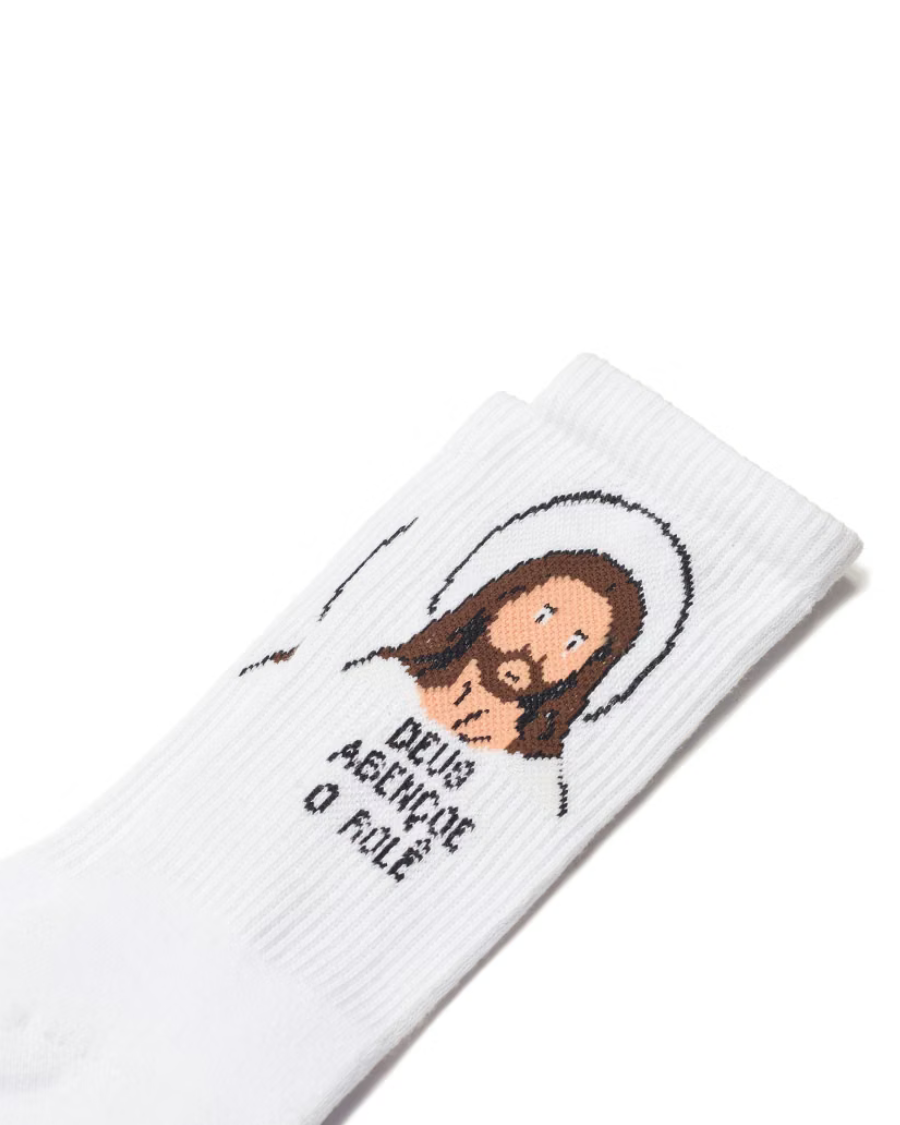 Meia Deus Abençoe o Rolê Branca