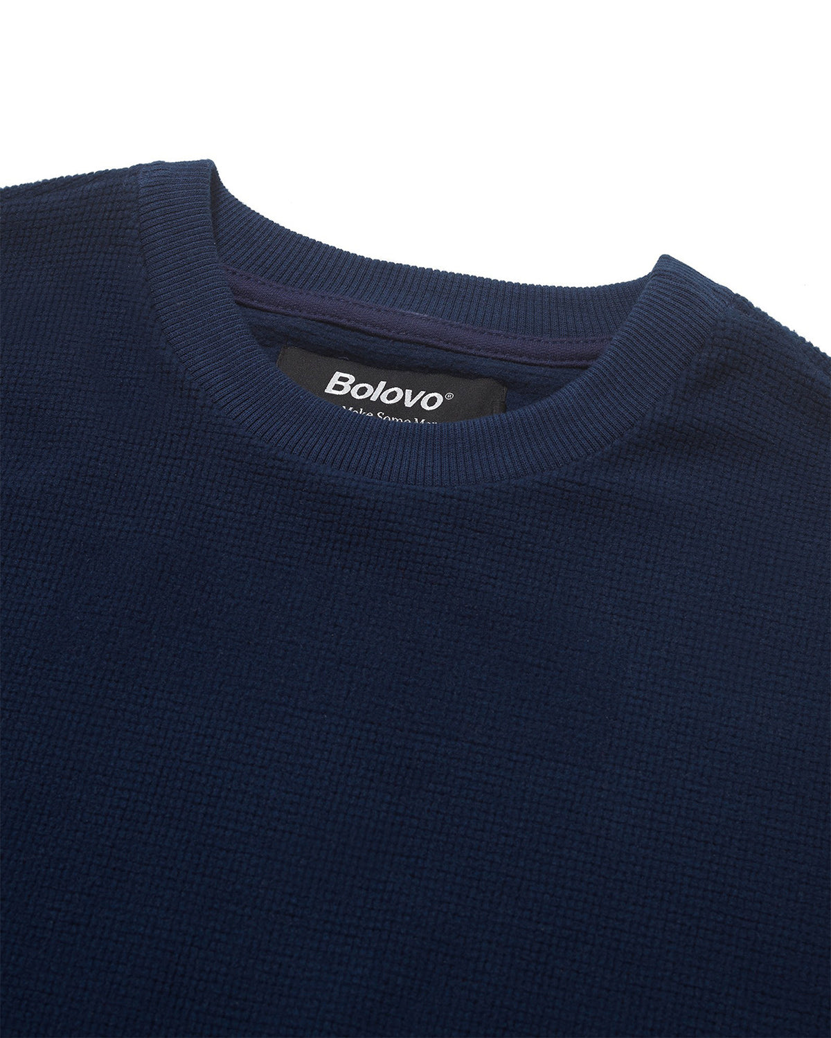 Crewneck Fleece Super Waffle Marinho