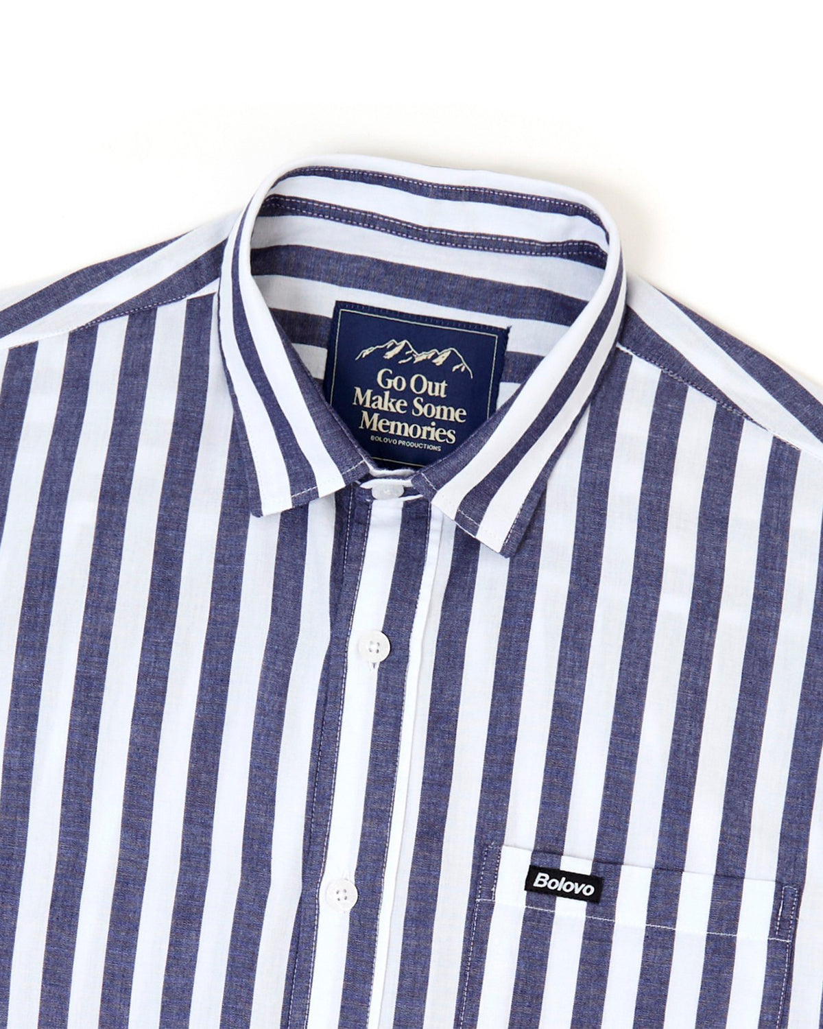 Camisa Manga Longa Overshirt Listrada Azul Marinho