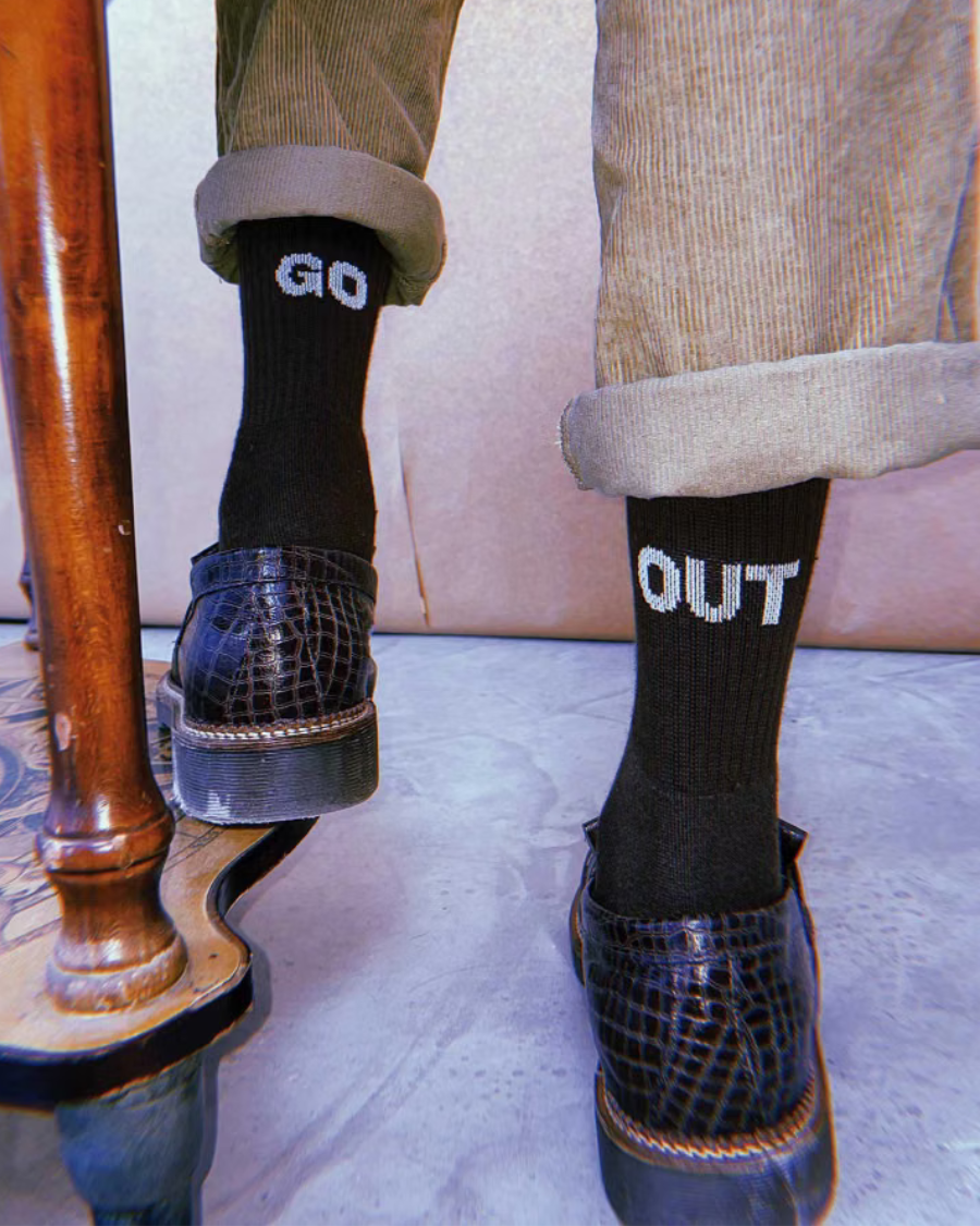 Meia Go Out Marrom
