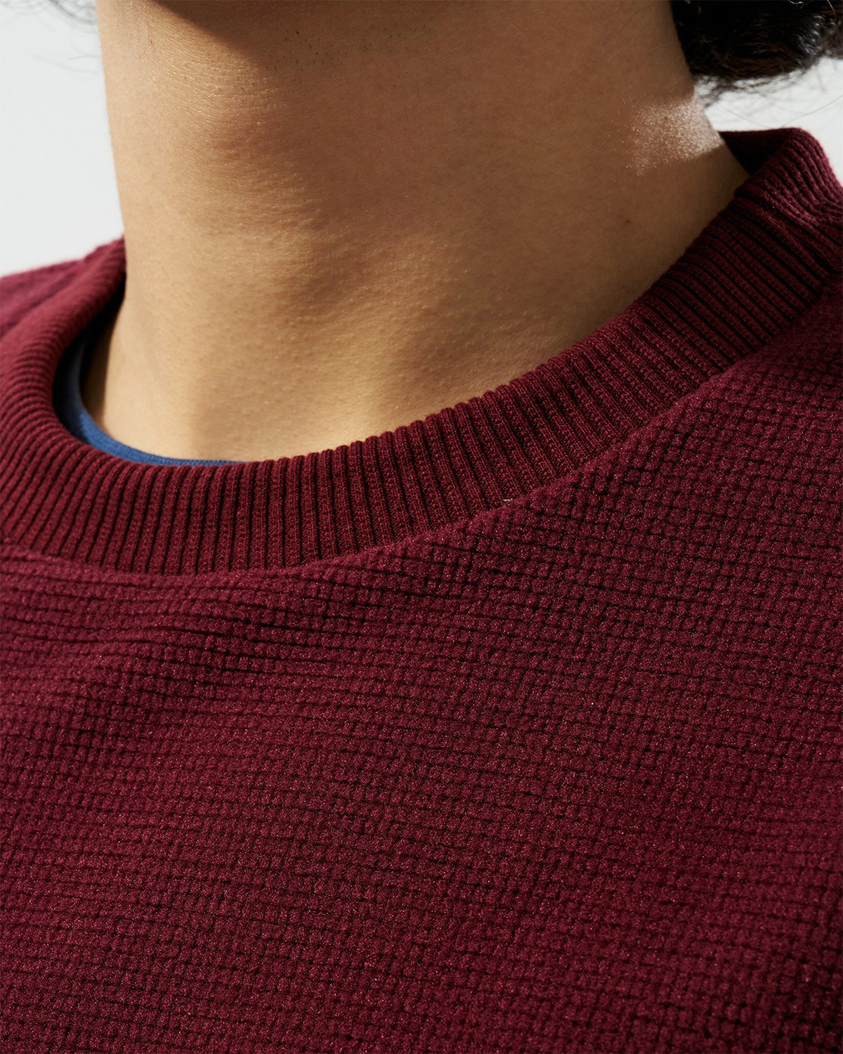 Crewneck Fleece Super Waffle Bordô