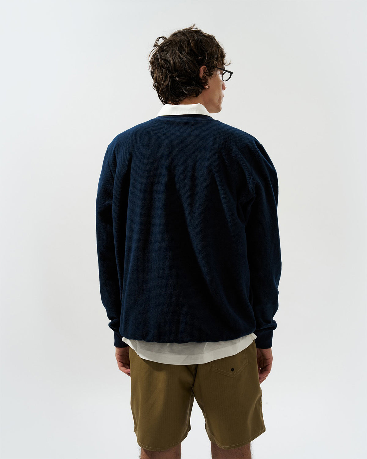 Crewneck Fleece Super Waffle Marinho