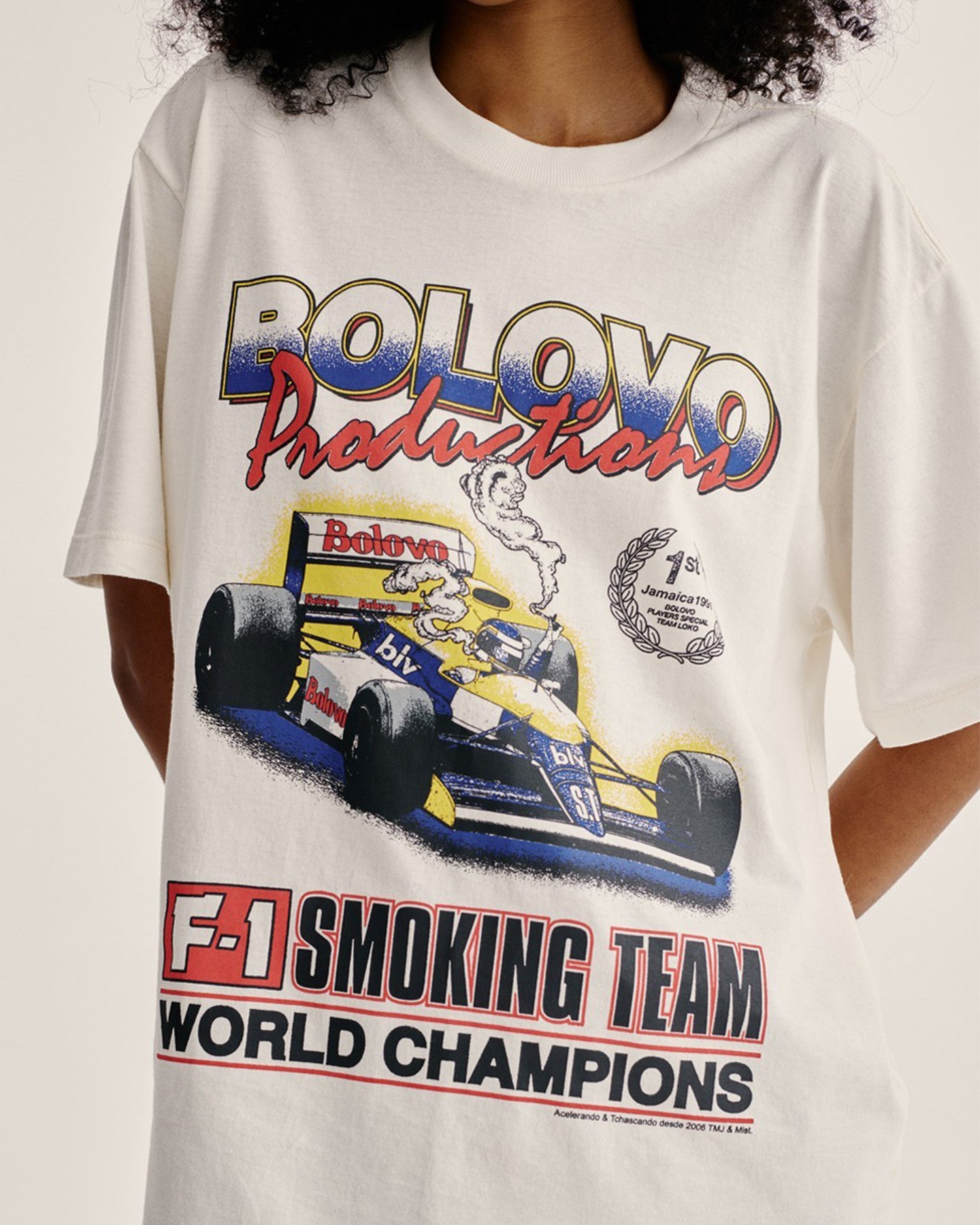 Camiseta Smoking Team Off White