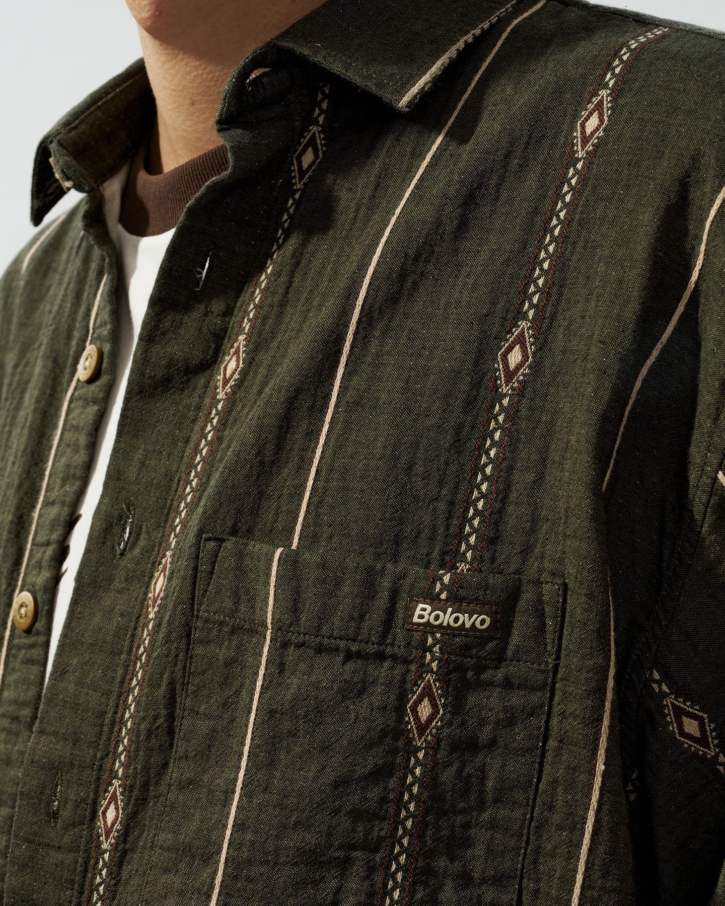 Camisa Manga Longa Overshirt Dusted Memories Verde