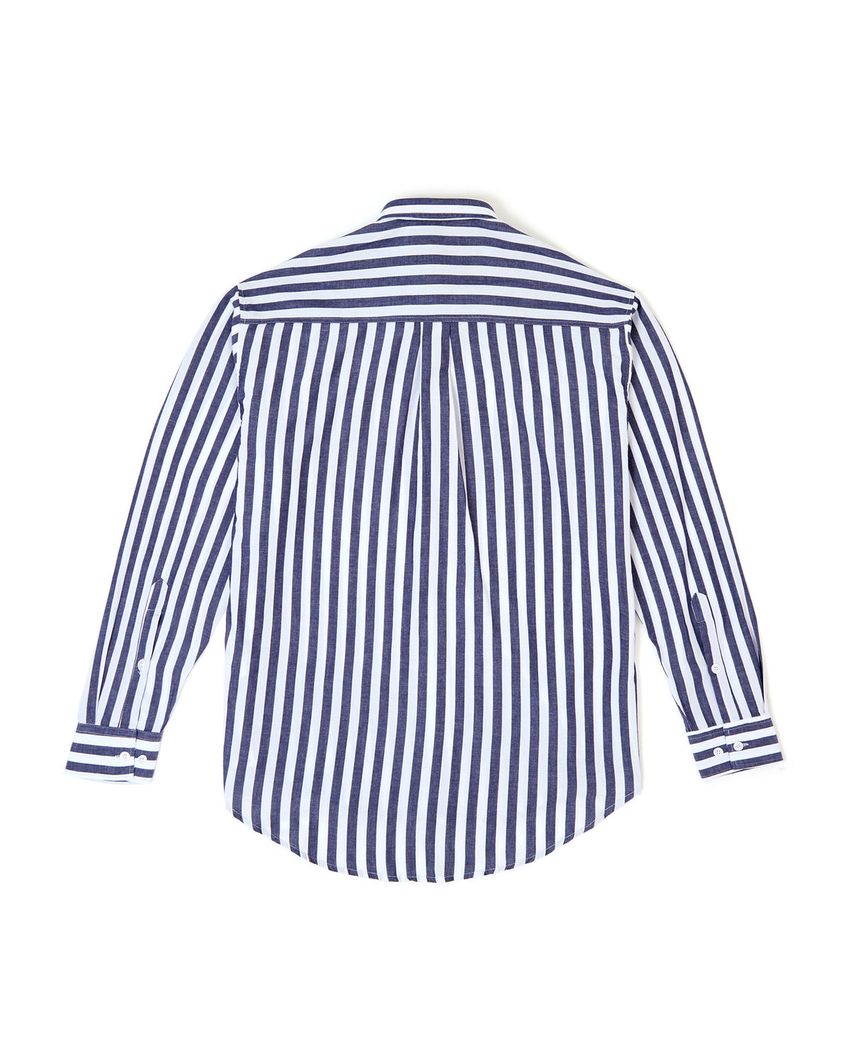 Camisa Manga Longa Overshirt Listrada Azul Marinho