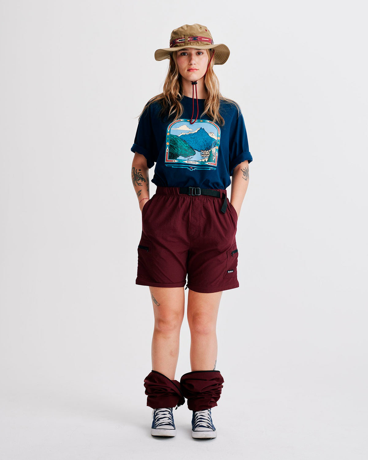 Calça Que Vira Shorts Vermelho